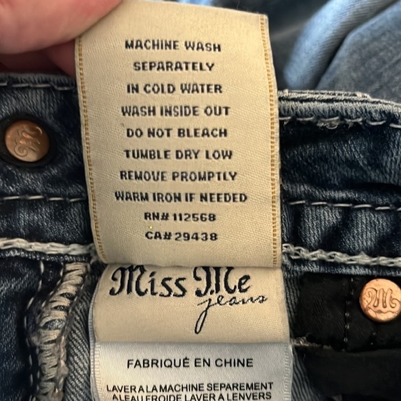 Miss Me Signature Rise Skinny Blue Denim Jeans Embellished Sz 27 - Picture 14 of 15